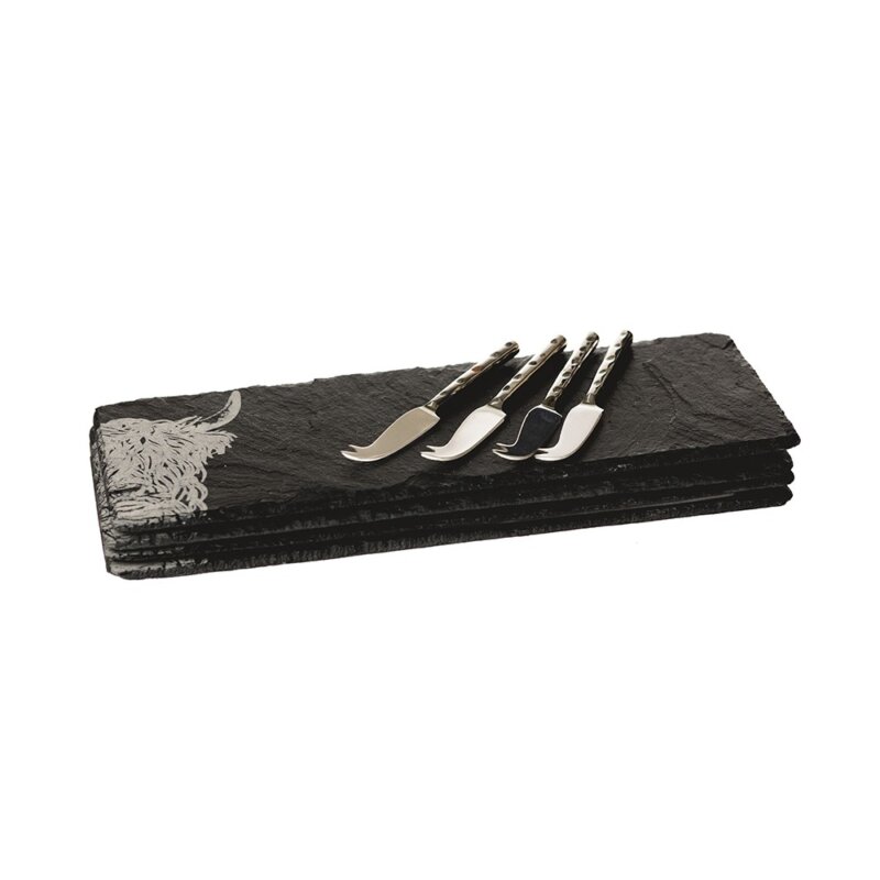 4 Mini Cheese Board & Knife Set - Image 4