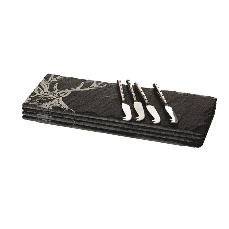 4 Mini Cheese Board & Knife Set - Image 2