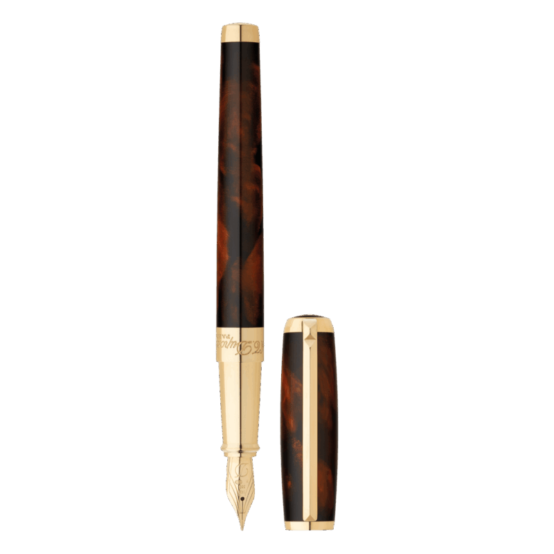 Dupont Brown Chinese Lacquer Fountain Pen