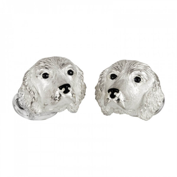 Sterling Silver Spaniel Head Cufflinks