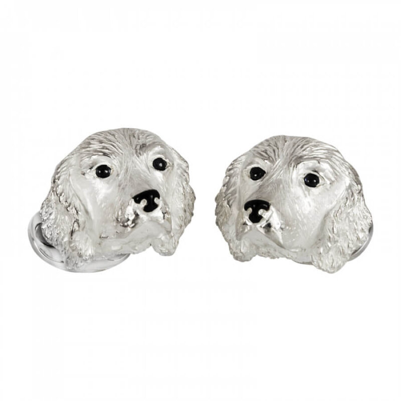 Sterling Silver Spaniel Head Cufflinks