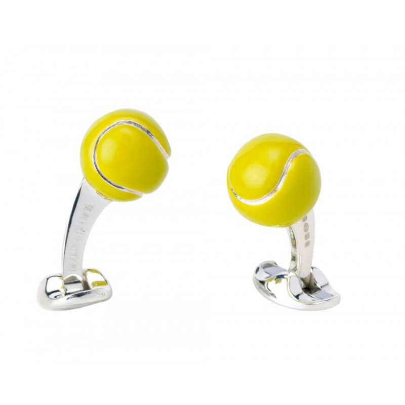 Sterling Silver Tennis Ball Cufflinks