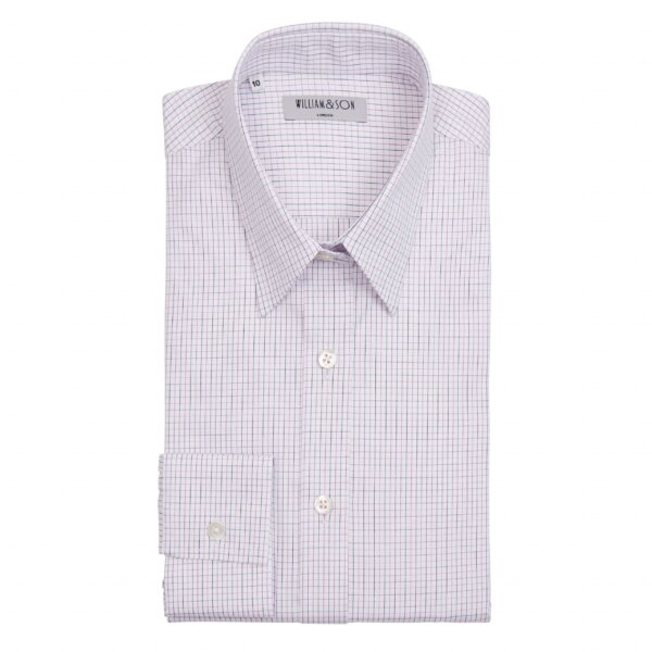Fine Grid white, navy & purple
