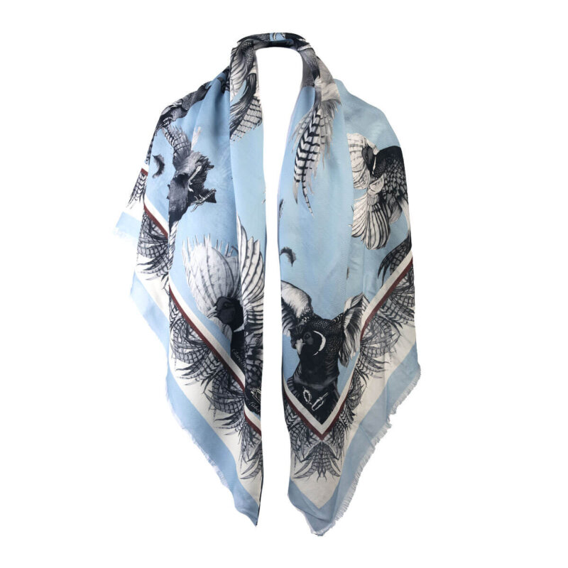 Clare Haggas Wool Silk Shawl Turf War - Image 4