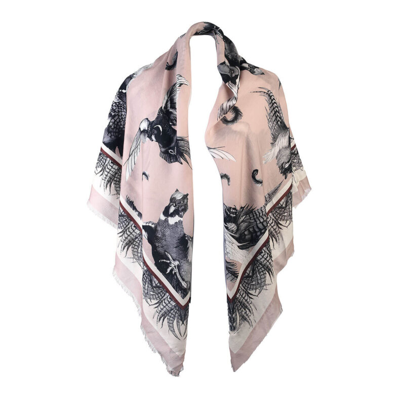 Clare Haggas Wool Silk Shawl Turf War - Image 3