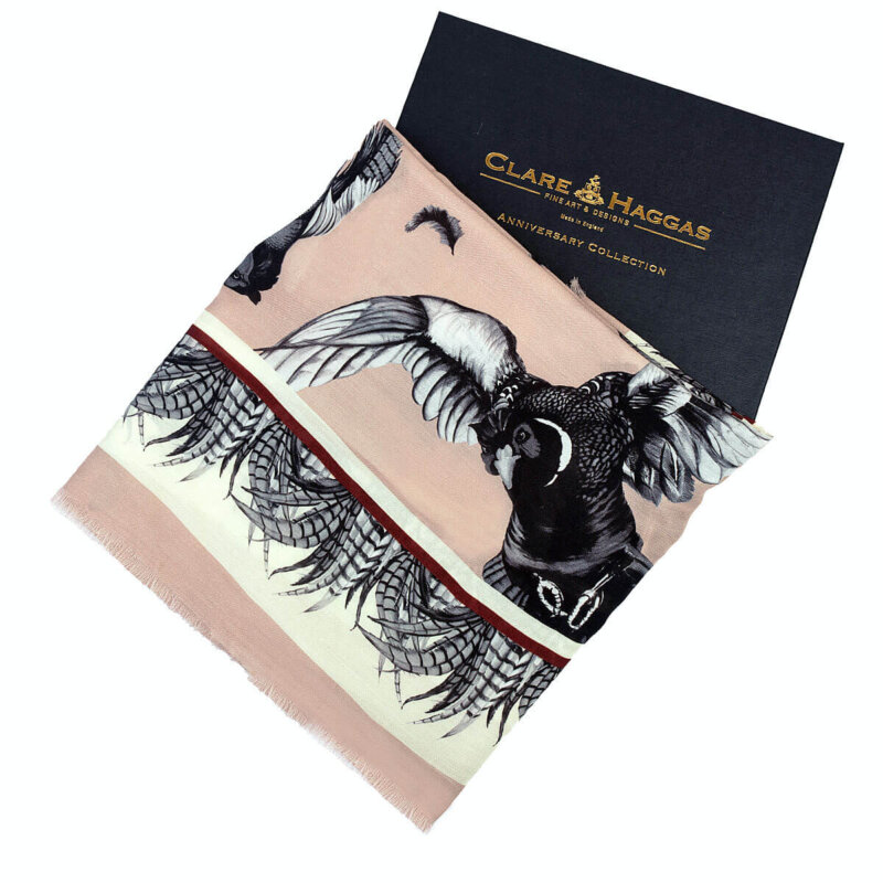 Clare Haggas Wool Silk Shawl Turf War - Image 8