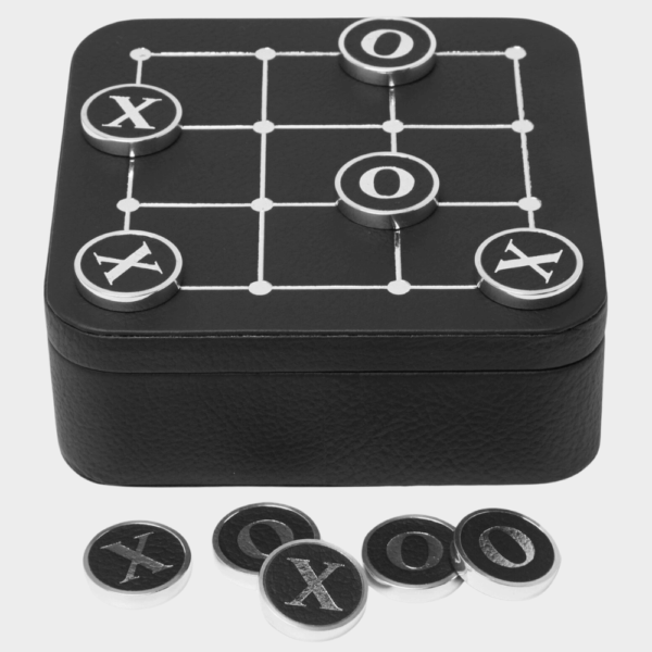 Leather Solitaire/Noughts & Crosses Set