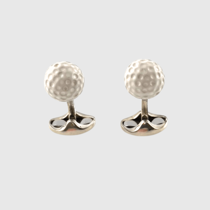 William & Son Sterling Silver Golf Ball Cufflinks