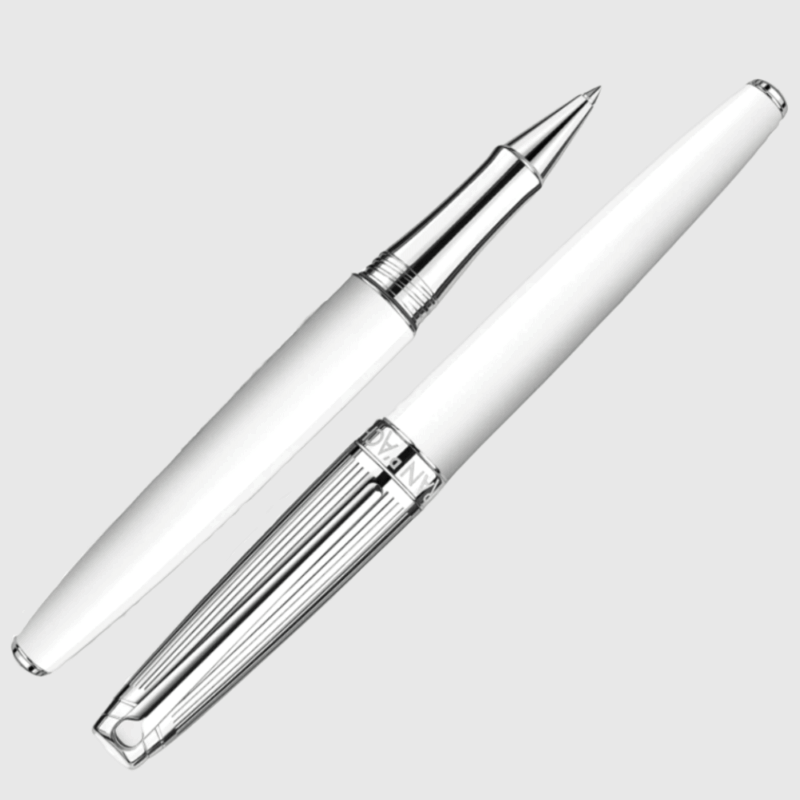 Caran D&apos;Ache Leman White Bicolour Ballpoint Pen