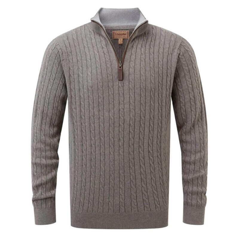 Schoffel Calton Cotton Cashmere Cable 1/4 Zip Jumper