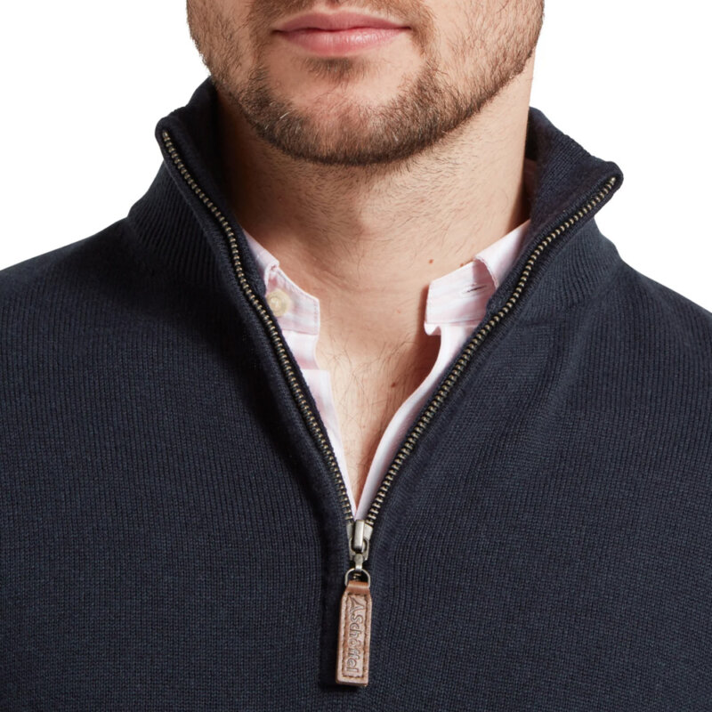 Schoffel Porthmeor Pima Cotton 1/4 Zip Jumper - Image 6