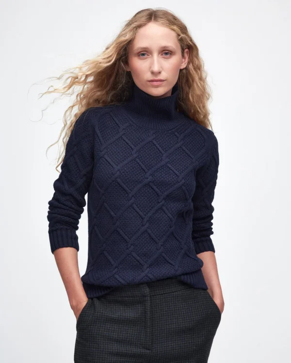 Barbour Ladies Burne Roll Neck Knitted Jumper